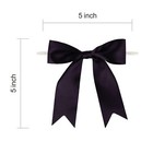 50 Pcs 5  Violet Twist Tie Satin Ribbon Bows Premade Gift Wrapping Wedding
