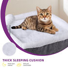 Cat Bed For Indoor Cats Cube House  Covered Cat House With Fluffy Ball Hanging
