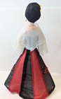 Vintage Spanish Doll On Stand Hand Painted Fabric Face Plastic Hands 12 nice 