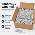 1 000 Genuine Sensormatic   Brand Supertag   With Ink  Pin Included Preowned  Grey