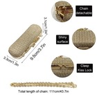 Mini Crystal Lipstick Case Bling Rhinestone With Metal Chain   Cosmetic Storage