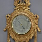 Antique French Empire Style Carved Giltwood Barometer Signed C1930