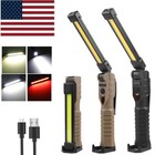 New Magnetic Rechargeable Cob Led Red Work Light Lamp Flashlight Folding Torch