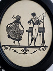 Musical Moments Vintage Silhouette Oval Wall Hanging Picture Frame 12 5h  X 10 5