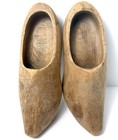 Antique Wooden Dutch Clogs Shoes Hand Carved Vtg Pair Klompen Primitive Folk Art