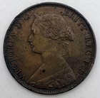 1864 New Brunswick 1 Cent Au Long Tall 6 Km-6 Canada Province Queen Victoria