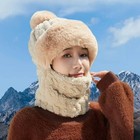 3-in-1 Women Winter Beanie Hat Scarf Face Mask Set Fleece Lined Warm Knit Snow