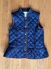 Janie And Jack Girls Outfit  Quilted Peplum Vest   Brown Suede Pants Size 10 Euc