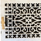 Antique Cast Iron Floor Register Vent Victorian Scrollwork White Architectural