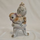Vintage Sugar Glazed Cat Kitten Sitting On Chair Japan Figurine Ceramic 4 25 