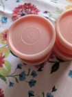 Vintage Tupperware Orange 4oz Containers With Sheer Lids - Set Of 4