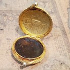 Vintage Estee Lauder Gold Tone Metal Rope Design Solid Perfume Compact Youth Dew