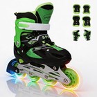 Adjustable Inline Skates For Kids With Light-up Wheels   Protective Gear Set - A