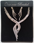 Elegant Clear Rhinestone Crystal Choker Necklace Earrings Set Bridal Party Mod