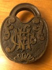 Antique Skeletons Skull Industrial Vintage Original Padlock Without Keys Used