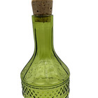 Hand Blown Green Glass Bottle Decanter With Cork Stopper 10 3 4 