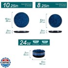 Vancasso Starry Plates And Bowls Sets 12 Pieces Blue Dinnerware Sets For Kitc