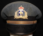 Early Kingdom Of Greece Greek Army Officers Service Visor Hat   Late 1940s Badge