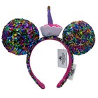 Disney-parks Happy Birthday Cupcake Cake Minnie Mickey Ears Sequined Headband Us