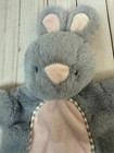 Kellytoy Infant Bunny Rabbit Security Blanket Lovey Crinkle Rattle Gray Pink