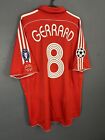 Men Fc Liverpool 2006 2007 Gerrard  8 Uefa Soccer Football Shirt Jersey Size Xl