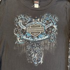 Vintage Harley-davidson Long Sleeve Shirt Womens Size Large Y2k Faded Black