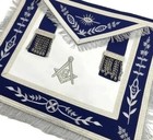 Master Mason Blue Lodge Apron Navy Blue Silver Fringe Masonic Regalia