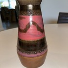 Vtg    95 David Collier Handmade Signed Kaleidoscope Pink Great Ceramic Brass Wood