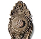 Ornate Antique Victorian Cast Brass Door Knob Gold Escutcheon Plate 7 75  X 2 5 