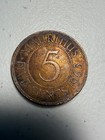 1963 Mauritius 5 Cents Coin