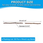 36 Pcs 30cm Wood Log Sticks  0 2-0 5 Inch Natural Wood Craft Sticks  Brown