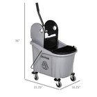 9 5 Gallon 36l Mop Bucket Wringer Cart W  Down Press Wringer  Wheels  Mop Holder
