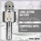 Mockins Silver Bluetooth Karaoke Microphone For Kids With Built In