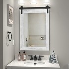 Vintage Barn Door Mirror Solid Wood Frame Easy Install Home Decor Entryway New