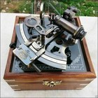 Nautical Brass Working German Marine Sextant Collectible Antique W  Wooden Box