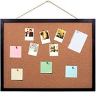 Black Cork Board Bulletin Board  14 6 x 11  Cork Board  Oak Wood Finish Frame  W