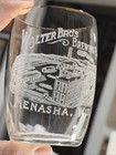 Walter   s Beer Prepro Etched Beer Glass Barrel Brewery Scene Menasha Wisconsin