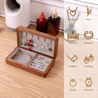 Small Wooden  Portable Travel Jewelry  Vintage Walnut Wood Jewelry Case   watch   