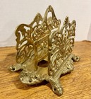 Vintage Large Ornate Victorian Style Brass Double Napkin Holder Or Letter Holder
