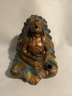 Vintage Incense Burner Native American Indian Chief Bronze Over Spelter Metal