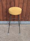 60s Vintage Metal Bar Stool Chair Mid Century 2