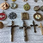 Catholic Religious 48 Piece Assorted Items Crucifix   s Necklaces Chaplets Etc
