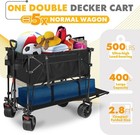 Heavy Duty Folding Wagon All-terrain Wheels For Camping  Sports  Garden black