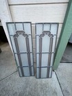 Pair Of Antique Lead Stain Glass Windows  28 5 8 Tall X 9  Wide 
