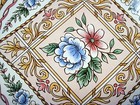 Victorian Floral Decorative Tile Made Brazil 6 X 6 Porcelain Tassel Roping Nos
