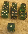 Lot Of 11 Vintage Translucent Green Dice Measure About 5 8 