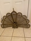 Vintage Brass Folding Fan Fireplace Screen