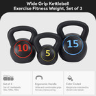 Balancefrom Wide Grip Kettlebell Fitness Exercise Weights  5  10  And 15 Pounds