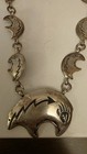 Vintage Navajo Sterling Silver Heartline Bear Necklace Southwest Native American