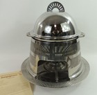 Italian Stainless Mid Century Modern Balzano Fondue Pot 4 Piece Set Inox 18 10